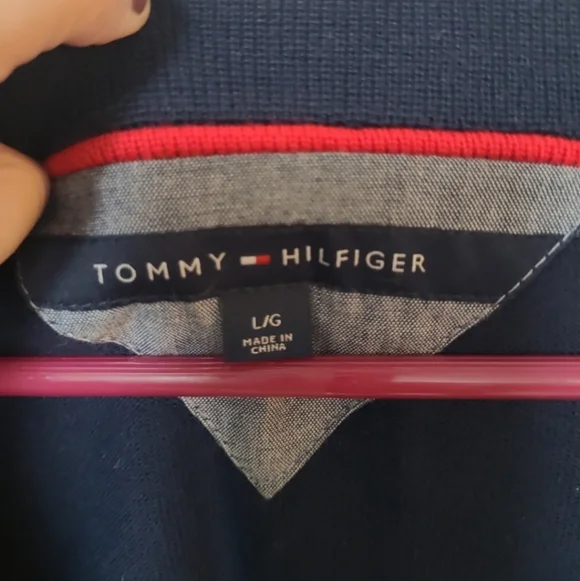 Tommy Hilfiger Navy Cardigan Prep Sweater - Picture 2 of 3